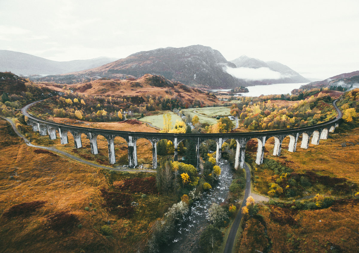 Aerial View Glenfinnan Viaduct